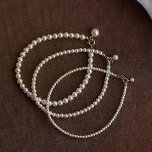 สร้อยข้อมือมุก, แสงจ้า, อัลตร้าไฟน์, สไตล์เรโทรฝรั่งเศส, มาใหม่，หรูหราและน่าทึ่ง，ทันสมัย และสง่างาม，สไตล์เรโทร，ดีไซน์เรียบง่าย，เครื่องประดับ，เหมาะสำหรับสวมใส่ทุกวันและงานพรอม，เครื่องประดับอินเทรนด์，ราคาไม่แพง