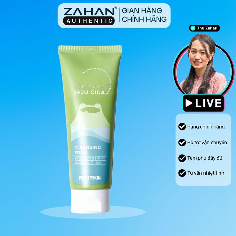 Sữa Rửa Mặt Rau Má THE PURE JEJU CICA CLEANSING FOAM PRETTYSKIN 150ml Skincare