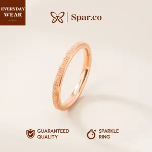 Spar.co Stainless Steel Rose Gold Ring - Cincin 2mm Warna Rose Gold Tahan Karat SP-1393