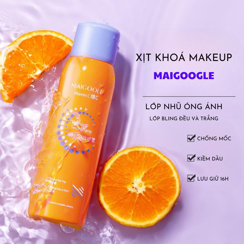 Xịt Khóa Nền Makeup Maigoole bigsize 150ml Tinh Chất Vitamin C Khoá Trang Điểm 16h Kiềm Dầu Tạo Nhũ Óng Ánh 4