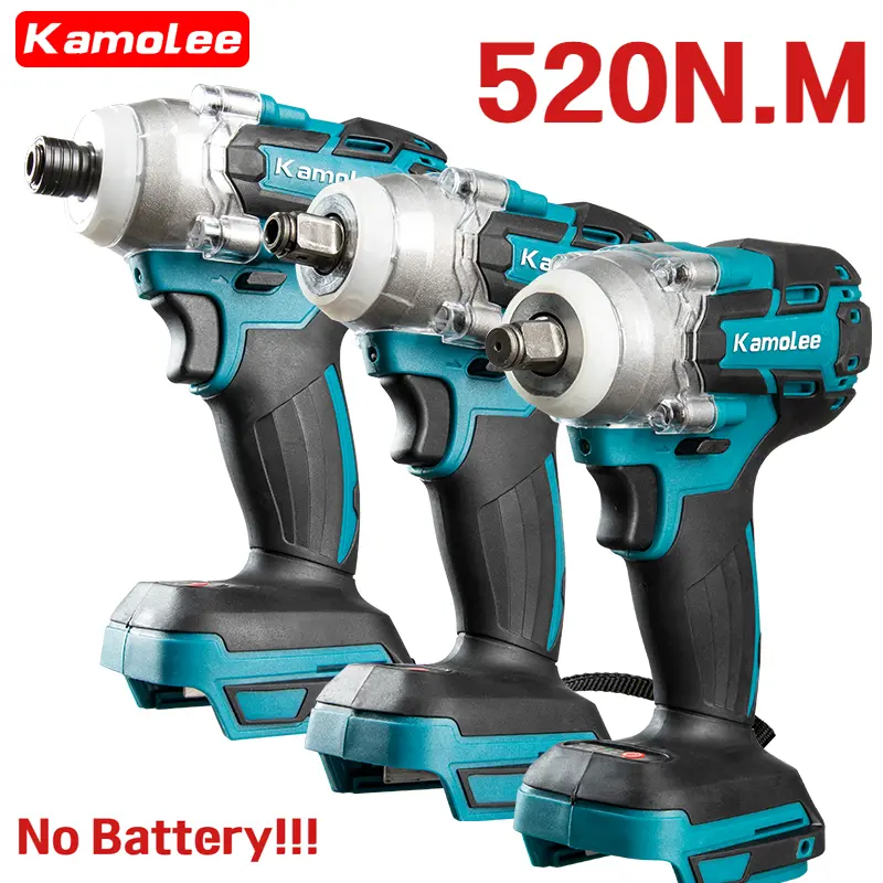 Kamolee DTW285 520 N.m Torsi Electric Impact Wrench 1/2"1/4" Dual Function [baterai tidak termasuk] 0