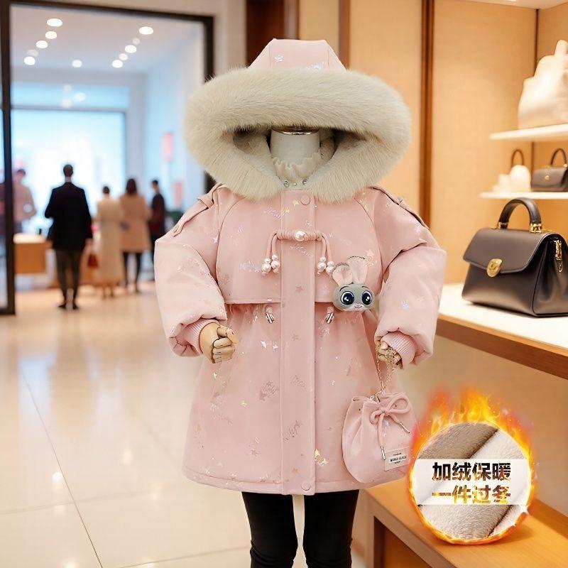  Áo Khoác Lót Lông Cừu Phong Cách Mới Cho Bé Gái Áo Parka Da Dày Cho Trẻ Em Cỡ Trung Bình Và Lớn Áo Khoác Độn Bông Sành Điệu Thích Hợp Cho Bé Gái Năm 2025 