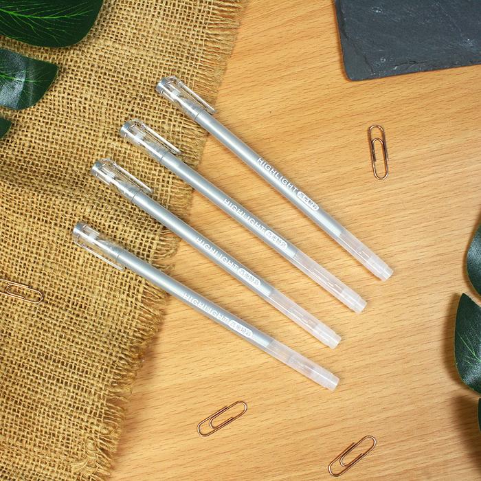 Gambar Pulpen Tinta Silver - Shiny Silver Highlight Gel Ink Pen dari Pinkabulous Kota Bekasi Tokopedia
