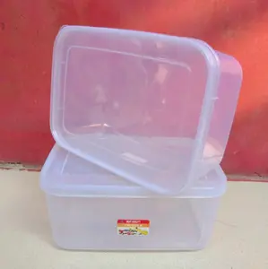 6 Pcs  tempat makan/kotak/ Toples Bening sealware/ Tempat Penyimpanan di dalam kulkas 1800 ml Plastik
