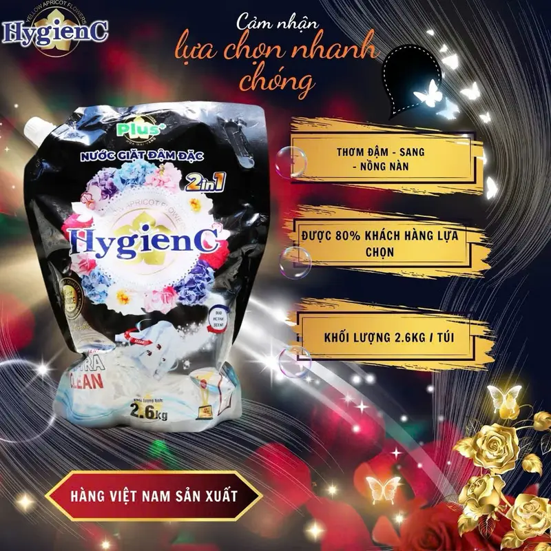 [MUA 2 TẶNG 3] Combo 2 túi nước giặt đậm đặc HygienC Plus+ 5,2Kg công nghệ Thái Lan nước giặt thơm lâu đậm đặc DINO STORE Làm Sạch 4