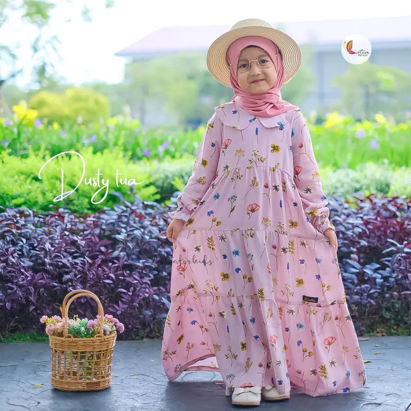 Gamis Anak Perempuan LOLITA 0-12 Tahun Bahan Rayon Motif Premium by Listiaforkids 6