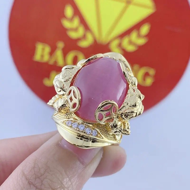 Nhẫn nam cóc ngậm ngọc đá ruby sao - Trang sức bảo long 1
