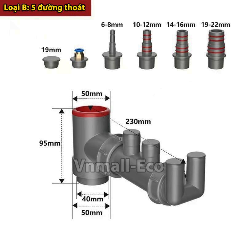 Cổng cắm đa năng tích hợp đường ống thoát nước nhà bếp 7