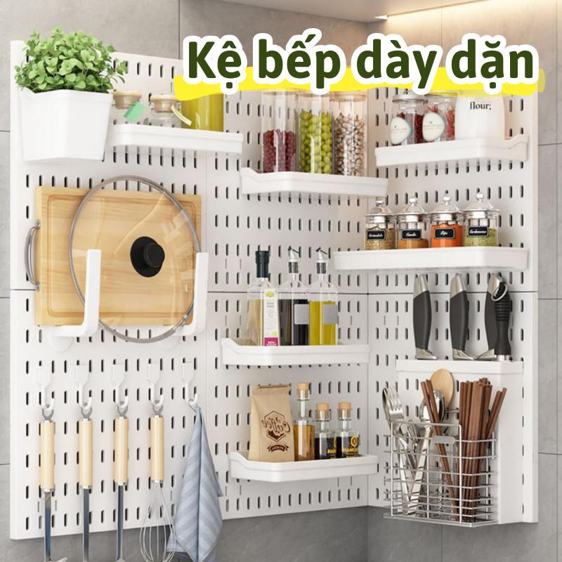 Kệ bếp bảng lỗ dán tường IKEA MAMA bảng pegboard setup vật dụng gọn gàng kệ dày dặn chịu tải tốt vệ sinh dễ dàng 2