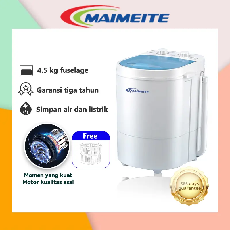 MAIMEITE Mini Washing Machine Mesin Cuci Mini Hemet Energi 4.5KG  Mesin Cuci Anak Kost 0
