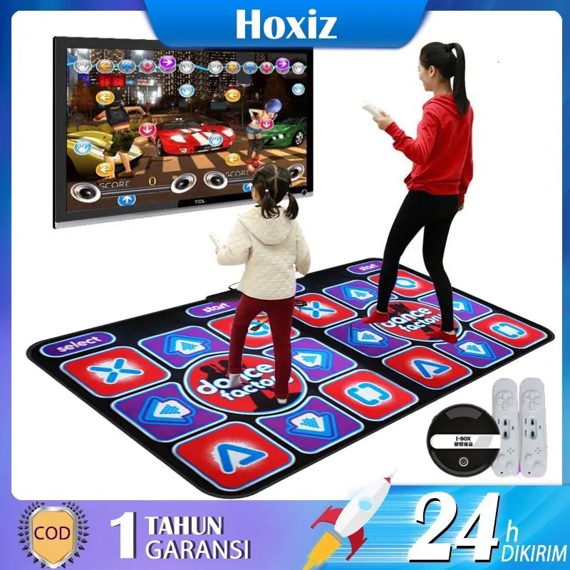 Double Dancing Mat Kotak-kotak Anti selip