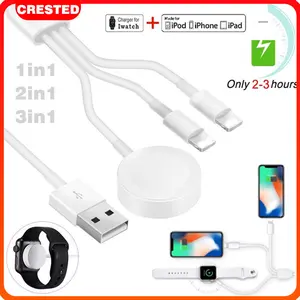 Wireless Magnetic Fast Charger Cable for Apple Watch Ultra 3/2/1 49mm 46mm 45mm 42mm 41mm 44mm 40mm 38mm SE  Jam Tangan Smartwatch Charger Cable for Iwatch Series 11 10 9 8 7 6 5 4 3 2 1 2 IN 1/3 In 1 Type C/USB Wireless Charging Cable