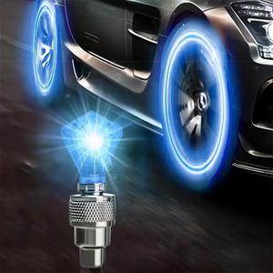 Luces para CENTRO DE RUEDA DE COCHE, 4 piezas de Luz para VÁLVULA DE LLANTA DE COCHE, Luz LED con SENSOR, Luz para VÁLVULA DE LLANTA impermeable, Luz decorativa para COCHE, MOTOCICLETA