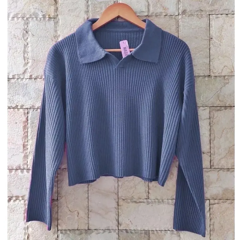 Blouse rajut wanki - collar knit korean style 5