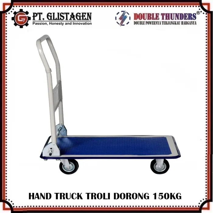 DT Hand Truck Troli / Gerobak Besi 150Kg Double Thunders Trolley 4