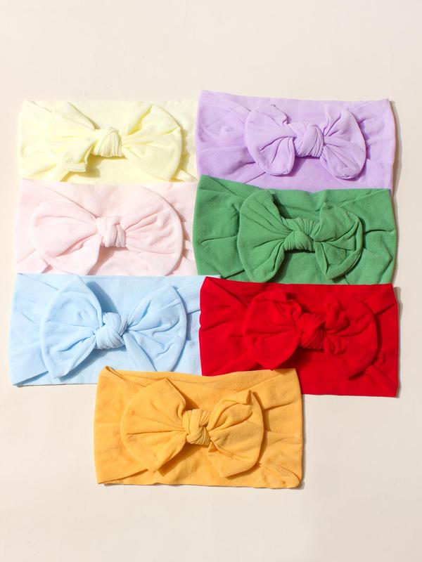 Solid Color Bow Decor Baby Hair Band, Soft Comfortable Breathable Hair Accessories for Baby Girls & Boys, Cute Lovely Hairwear for Daily Used 2