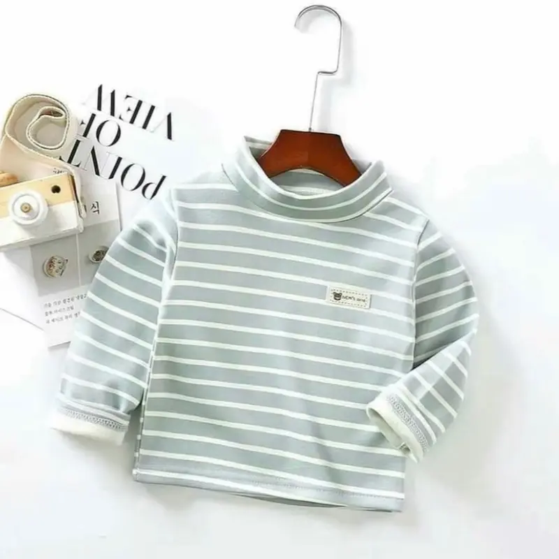 ( COMBO 3 áo cổ lọ ) combo 3 áo giữ nhiệt chất nỉ bông cổ cao 3p bé trai và bé gái . Size 5-15kg 5
