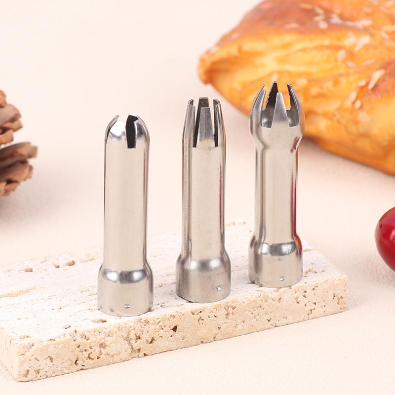 Product Introduction of [KKK]3pcs/Set Stainless Steel Durable Safe Cream Nozzle Cake Decoration Baking Nozzle DIY Cake Decorating Set Cream Dispenser 18