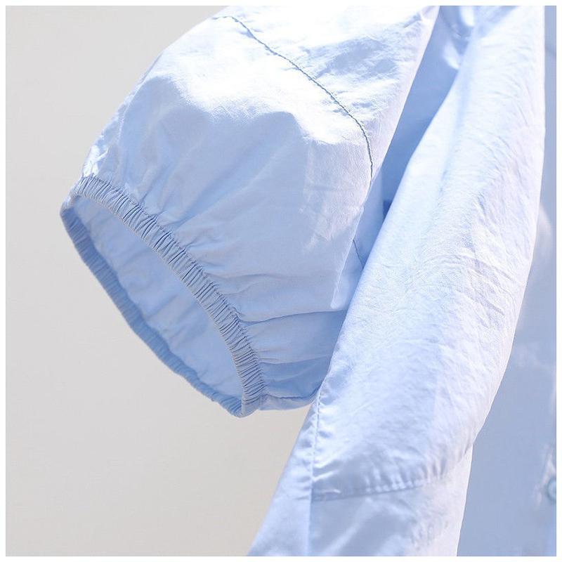Product Introduction of Áo Sơ Mi Cho Nữ, Phong Cách Công Sở Thường Ngày Thiết Kế Trơn Tay Phồng, Thanh Lịch, Áo Thường Ngày Dáng Rộng Thời Trang Gấp Bất Đối Xứng Hàng Mới Về Mùa Hè, Phong Cách Thanh Lịch, 2024 20