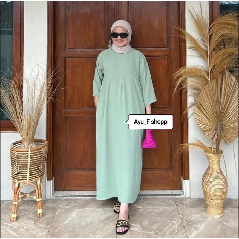 DASTER CRINKLE AIRFLOW  TANGAN 3/4 POLOS JUMBO // DRESS CRINKLE AIRFLOW TANGAN 3/4 8