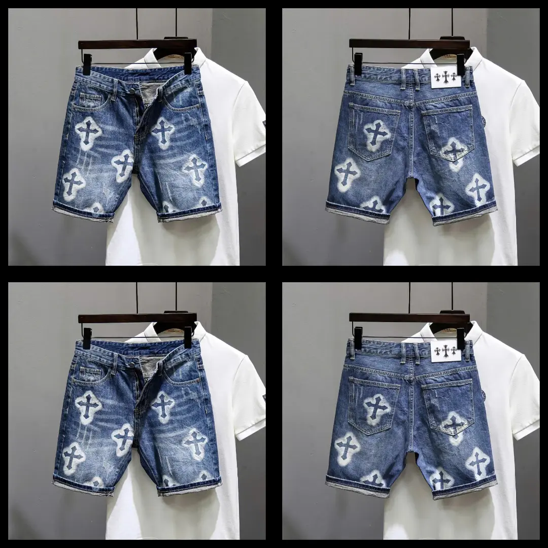 Quần Short Nam Jean Mài Xước Nhẹ Vẩy Sơn Chấm Phong Cách Trẻ Trung Thời Thượng - Pants, Có Túi