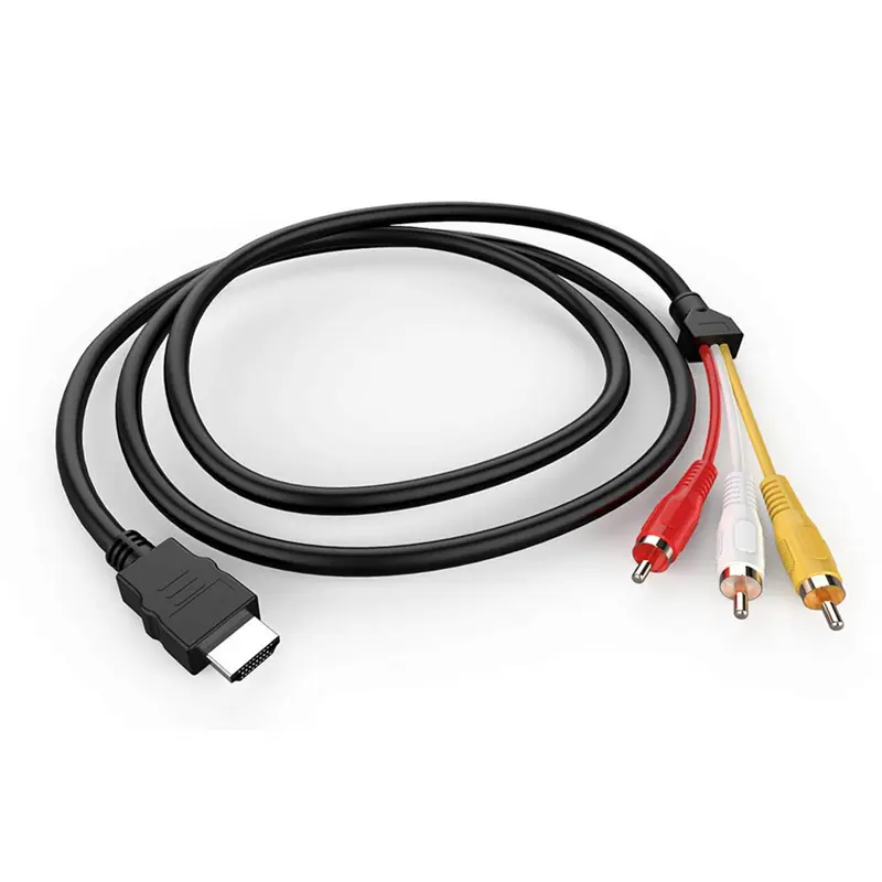 Kabel HDMI Serasi dengan RCA, 1080P, 5 kaki / HDMI, Serasi dengan lelaki 3-RCA, Audio dan video, penyesuai penyambung AV untuk TV HDTV