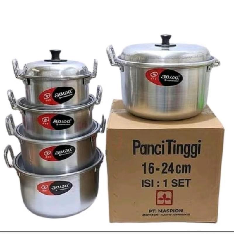 (COD) 1set 5pcs panci jawa aluminium ORIGINAL MASPION / panci set jawa ...