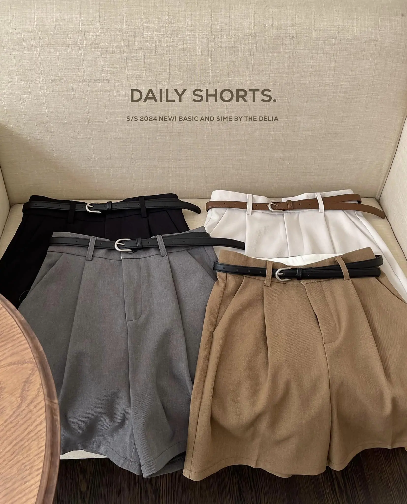 298812 - QUẦN SHORT VẢI DÁNG LỬNG KÈM BELT
