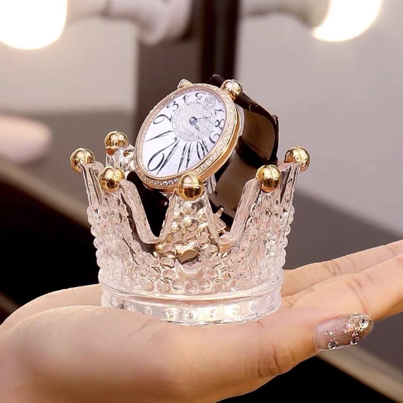 Vương Miệng Thuỷ Tinh Đựng Bông Mút, Đồ Trang Điểm, Trang Sức Và Làm Đế Đựng Nến 6
