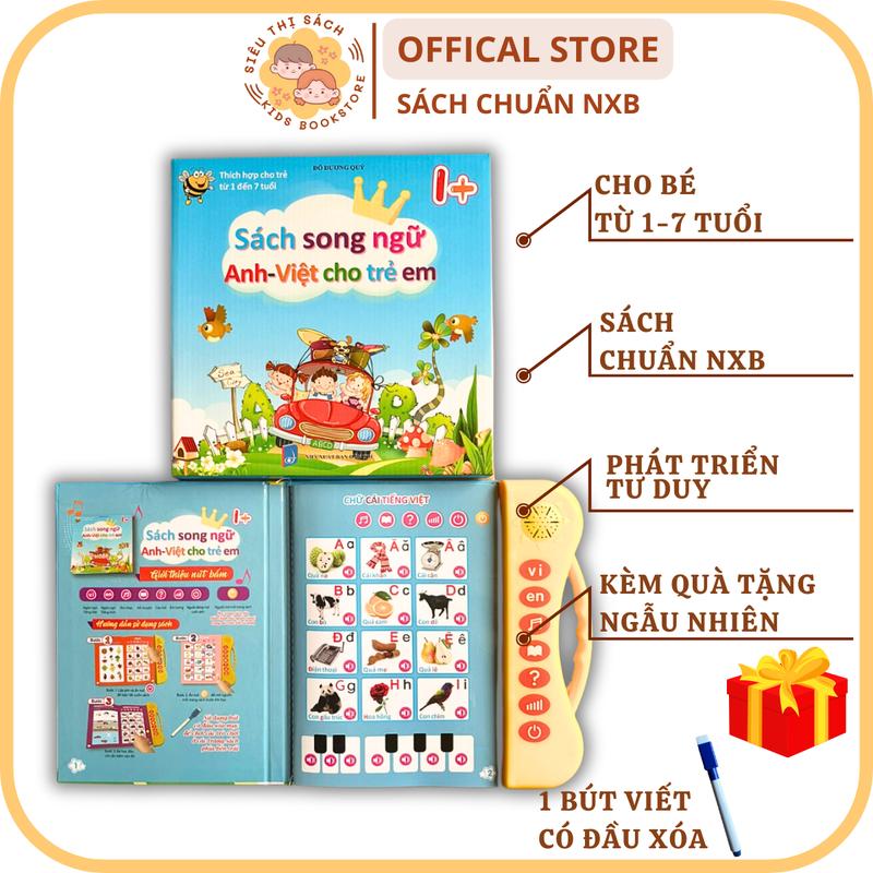  Sách điện tử quý song ngữ ANH VIỆT cho trẻ em tặng bút Sách Nói Điện Tử Song Ngữ Anh- Việt Giúp Trẻ Học Tốt Tiếng Anh 