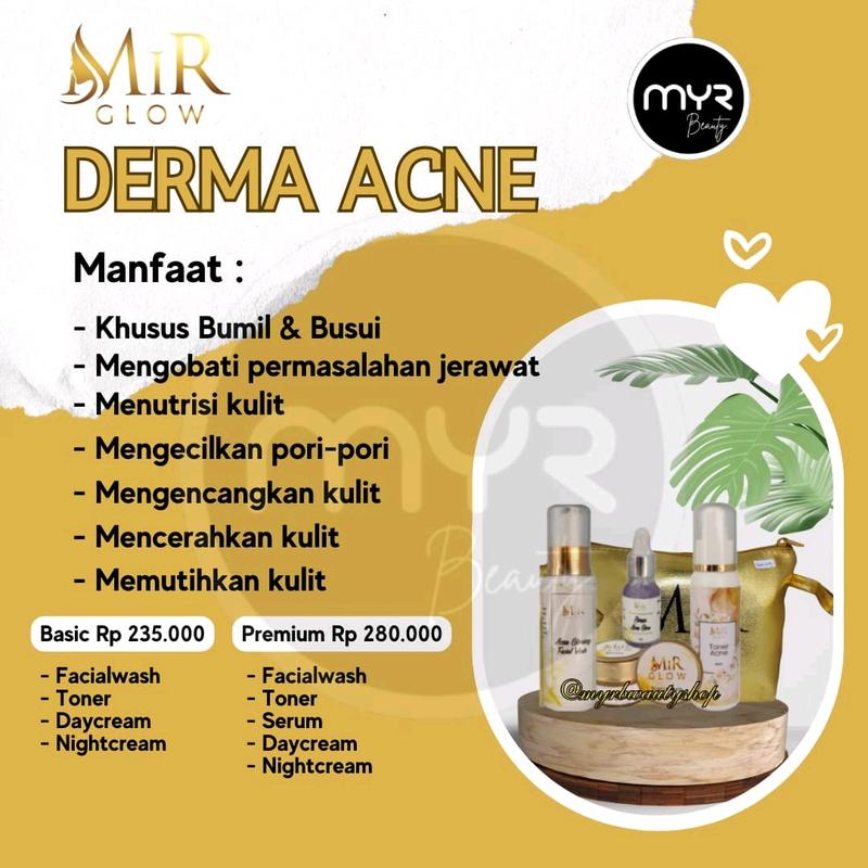 MIRGLOW SKINCARE BASIC BY MIU BEAUTY skincare etalase khusus jerawat meradang jerawat ringan berentusan dan bekas jerawat FREE GIFT SPESIAL RANDOM Berjerawat Bruntusan Wajah Wanita 2