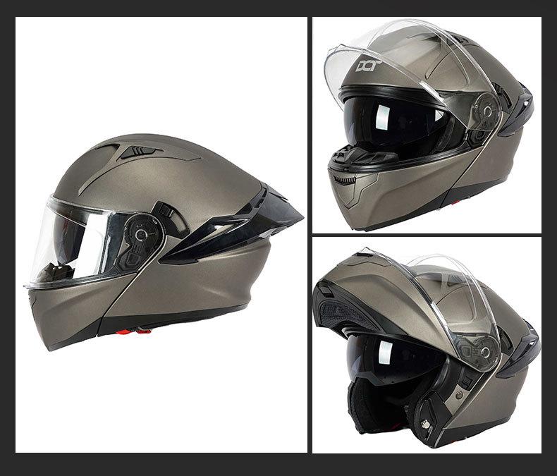 Product Introduction of Dot-809 Modular Helmet Double Lens Men's and Women's Summer and Autumn Traveling by Motorcycle Motorcycle 3C Motorcycle Large Tail Helmet Four Seasons 10