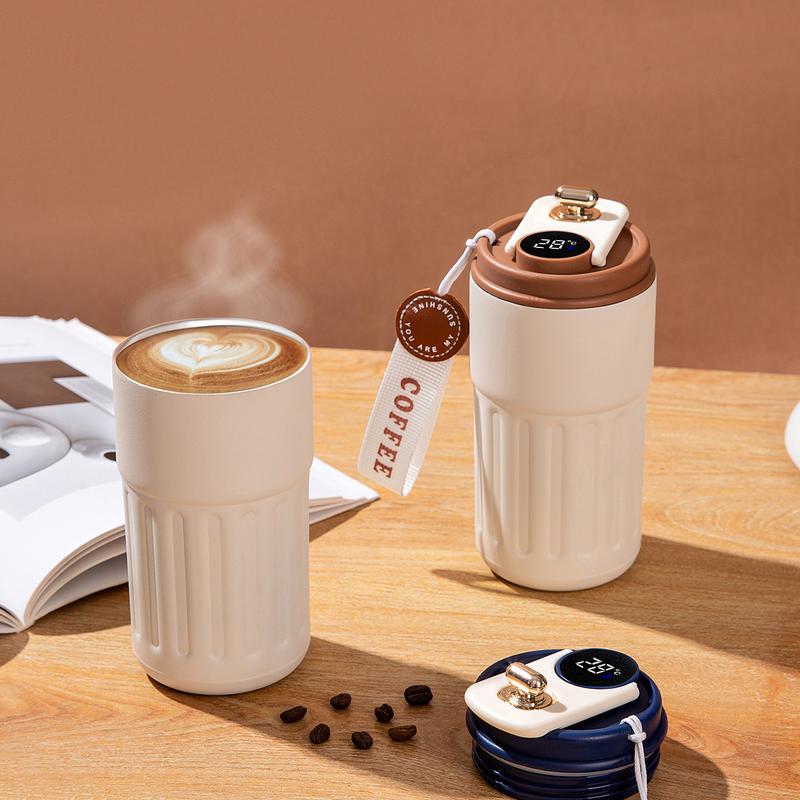 Product Introduction of New Coffee Cup 316 Stainless Steel Insulation Cup Women's Water Cup Intelligent Temperature Display Insulation Cup Cold and Hot Drink Water Cup Office Cup Sports Outdoor Water Cup Gradient Color Water Cup 410ml 4