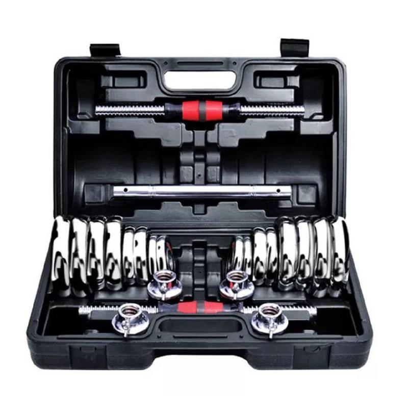 Bộ tạ sắt mạ điện tập gym 30kg 20kg 15kg 10kg nam nữ PVC kết hợp tạ đòn đẩy tập tại nhà có thể điều chỉnh trọng lượng bộ tạ miếng