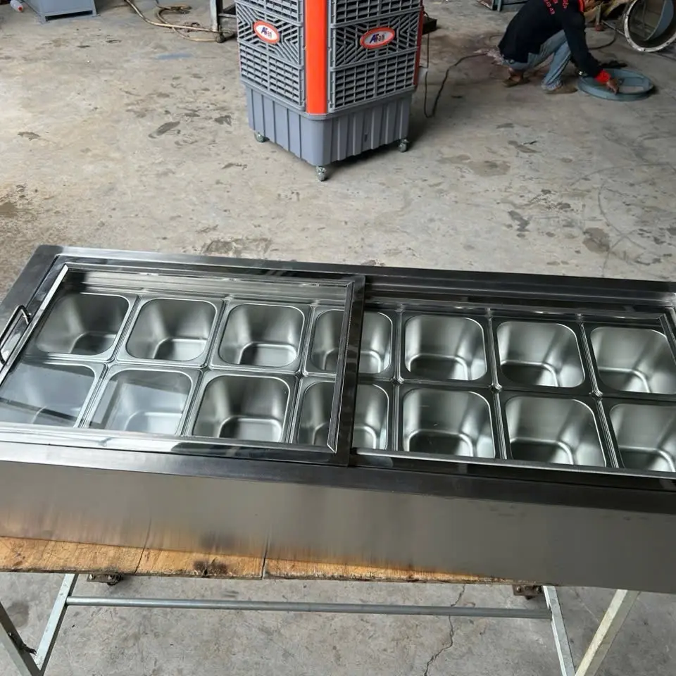 Quầy lạnh topping 14 khay 3 lớp - thương hiệu uy tín