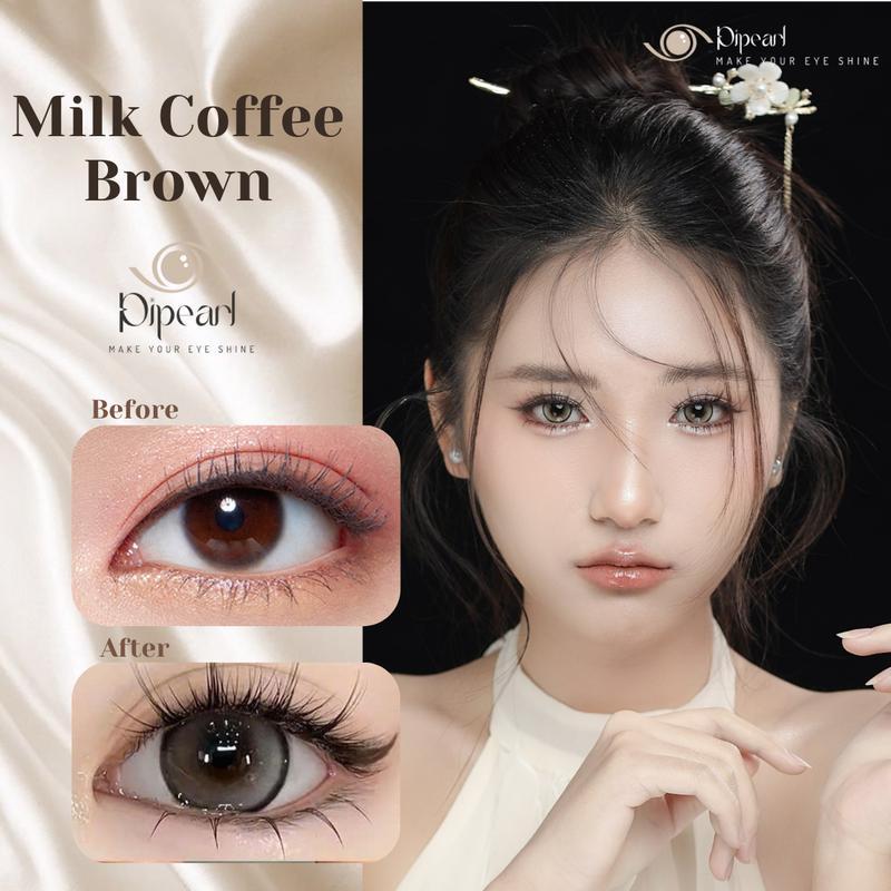 Kính Áp Tròng PIPEARL LENS Milk Coffee Brown – Màu Nâu Cà Phê Sữa, Dòng Lens Giãn Tròng Tự Nhiên