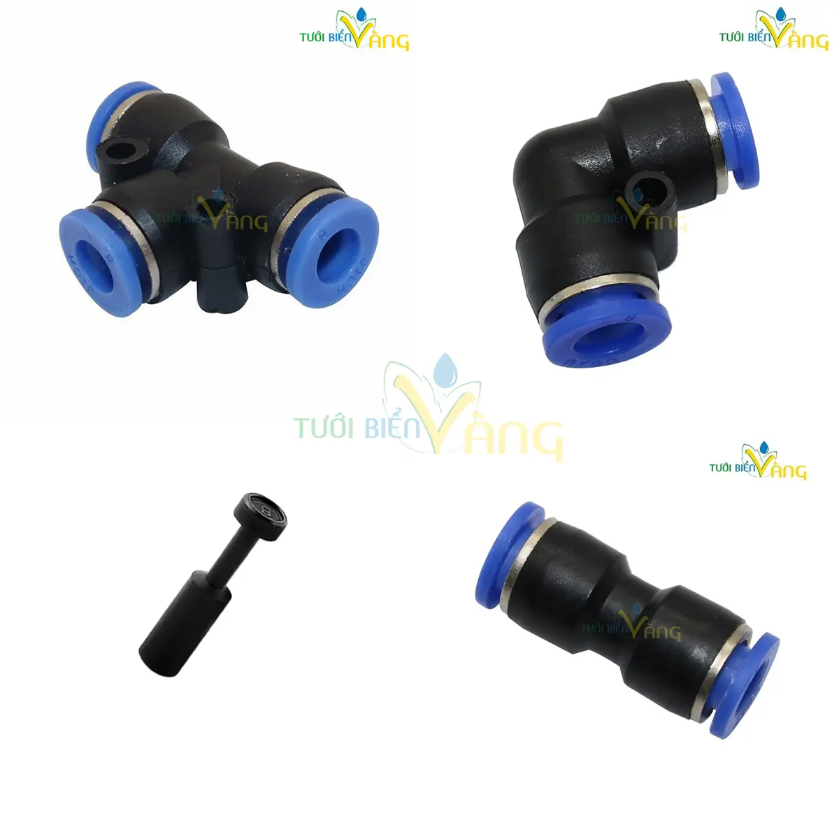 Phụ kiện khí nén ống phun sương 8mm tê hoặc góc hoặc bịt tùy lựa chọn