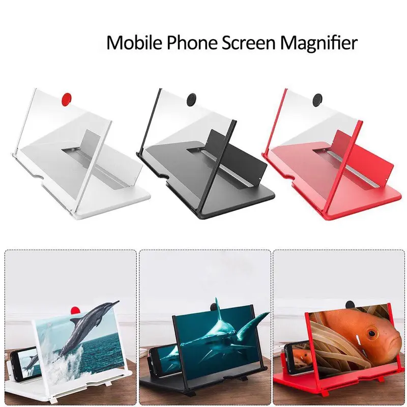 3D Mobile Phone Screen Magnifier HD Blu-ray Phone Screen Amplifier (10 Inch) Accessory Foldable