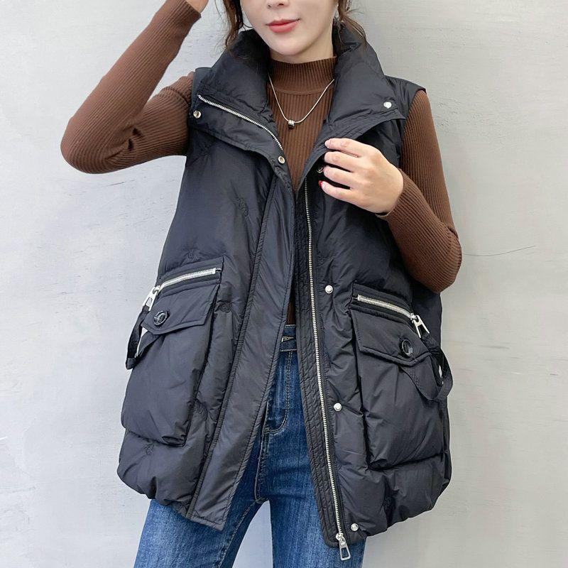 Product Introduction of Áo Vest Bông Lông Vũ, Dành Cho Nữ, Mùa Thu Và Mùa Đông, Hàng Mới Về, Phong Cách Thường Ngày Dáng Rộng Vừa Vặn, Áo Ghi Lê Phong Cách Hàn Quốc, Thích Hợp Cho Cân Nặng 40,00 Kg-100,00 Kg Top Women 5