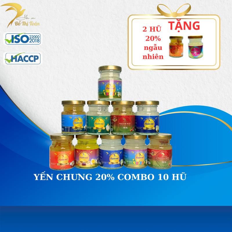 [AFL-DTT] Tổng 12 hũ yến 20% ( Mua 10 hũ yến 20% tặng 2 hũ yến 20%) Yến chưng chọn vị- Yến sào Đỗ Thị Toán