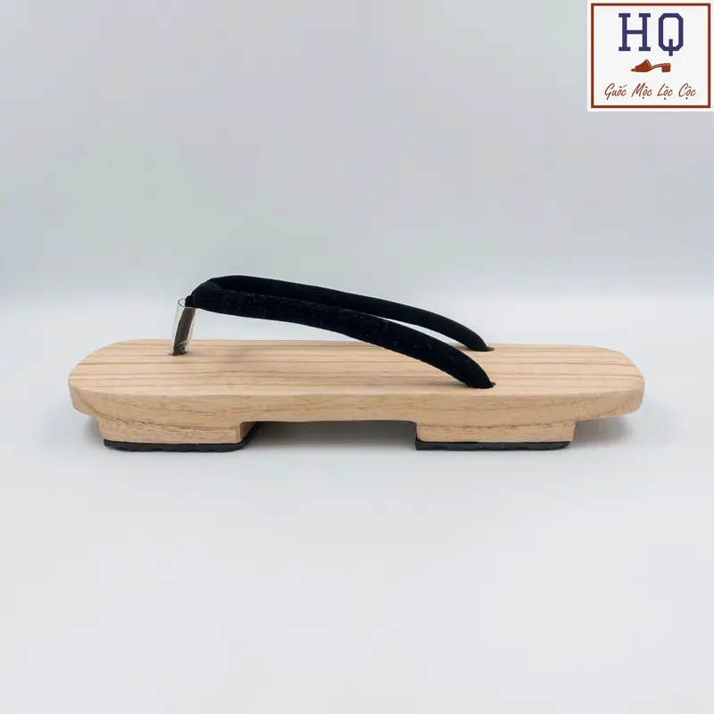 Guốc gỗ mũi vuông Nhật Bản nữ, dép kẹp gỗ xỏ ngón Geta Việt (phiên bản thấp dành cho nữ), guốc mộc quai kẹp, phụ kiện anime cosplay kimono, yukata 2