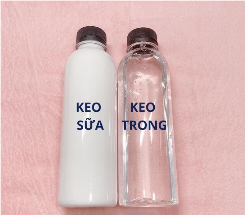 Combo 2 Chai Keo Sữa + Keo Trong Đóng Chai - Nguyên liệu làm slime