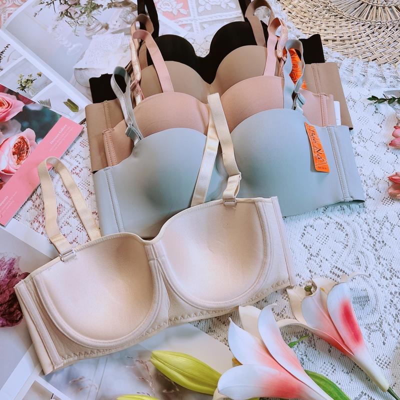   2242  Áo lót chống tụt thái su non cúp B-C mút mỏng có gọng tháo dây gom nâng chống chảy xệ Nữ Bra Áo Ngực Top 