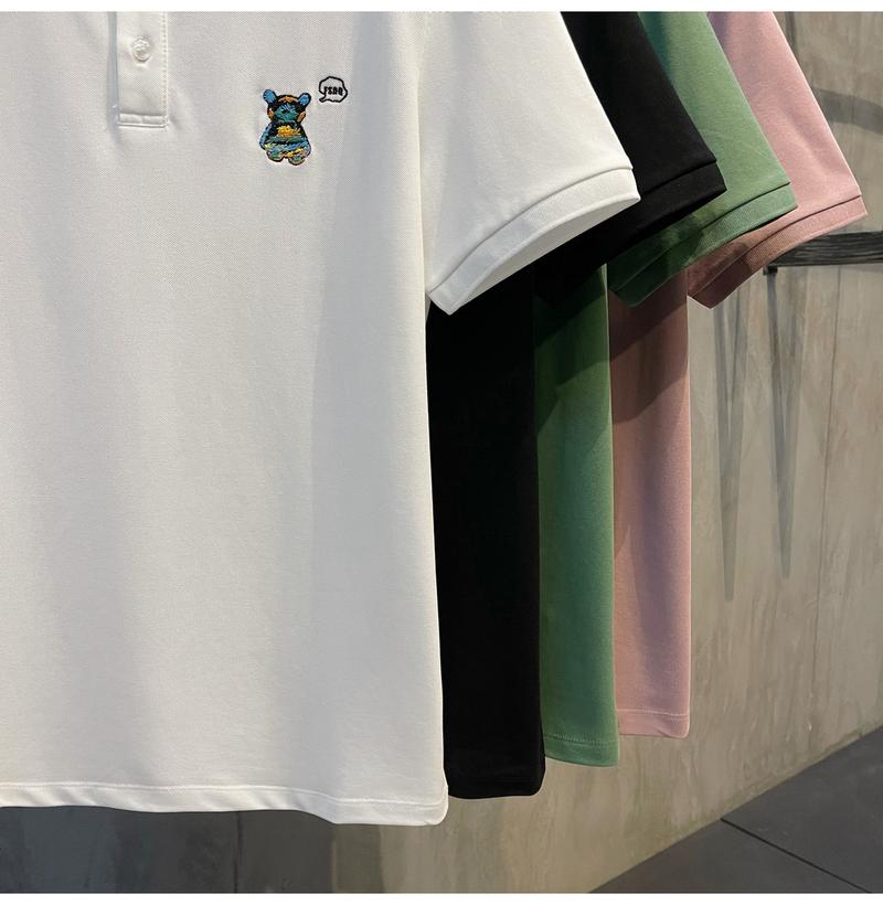 Product Introduction of New Bear Embroidery Polo Shirt Simple Fashion Men's Top 16