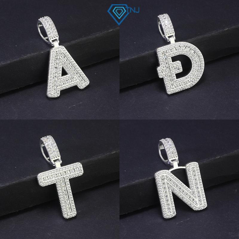 Mặt dây chuyền nam bạc TNJ chữ cái theo tên MDCA0140