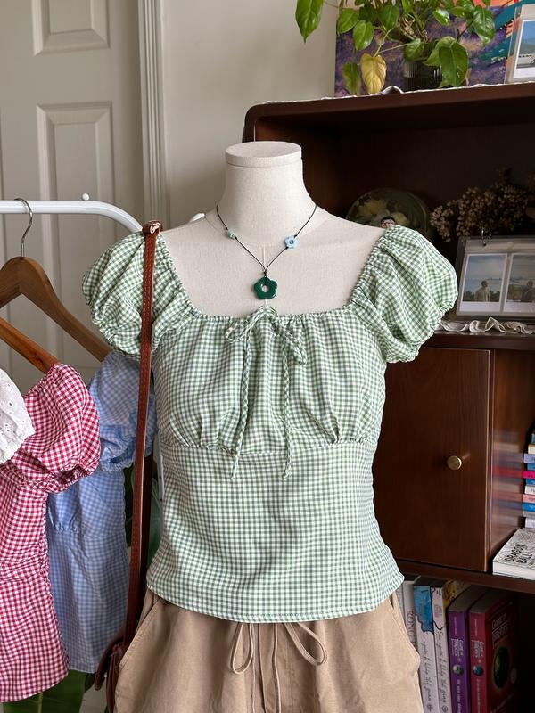 [Ảnh thật] Áo croptop nữ có tay, có dây buộc nơ, phần lưng co giãn 6