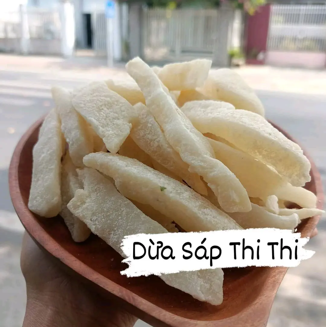 250gr Mứt Dừa Sáp Loại 2 Vị Lá Dứa Snack Thức Ăn