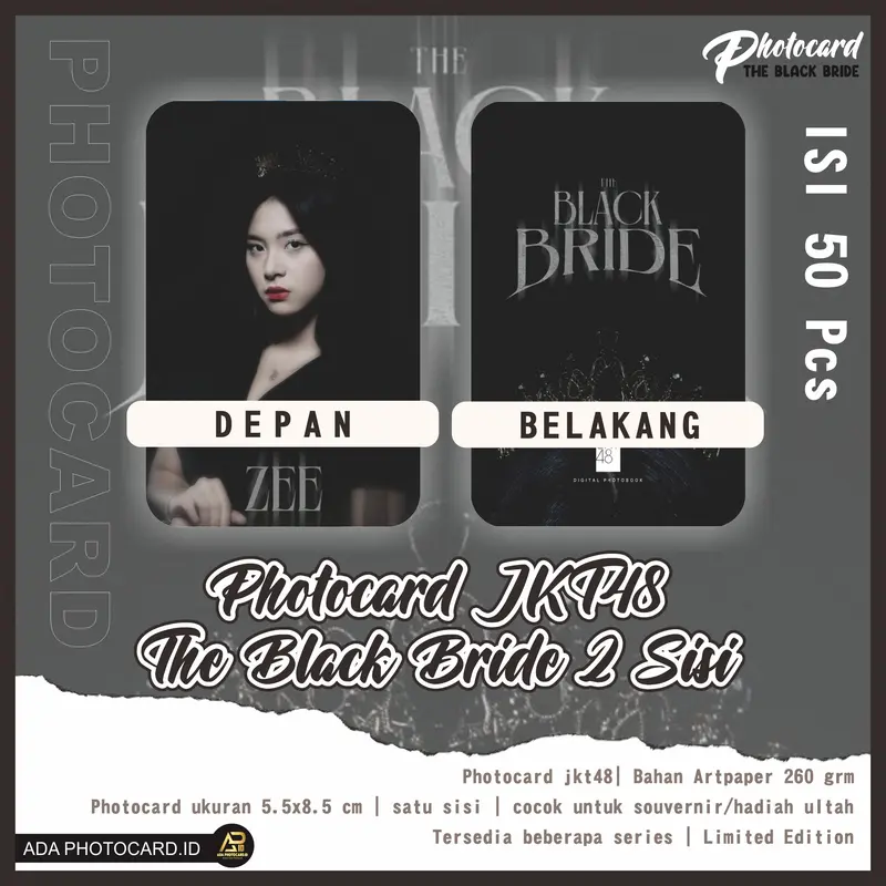 Photocard JKT48 The Black Bride isi 50 Pcs (Bonus Stiker dan Inner Slevee) Unofficial/fanmade 0