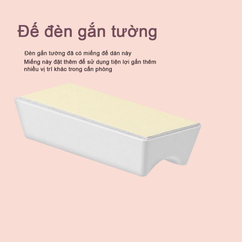 Đế đèn gắn tường có sẵn keo dán 2 mặt gắn nhiều bề mặt tiện lợi cho các loại đèn gắn tường nam châm