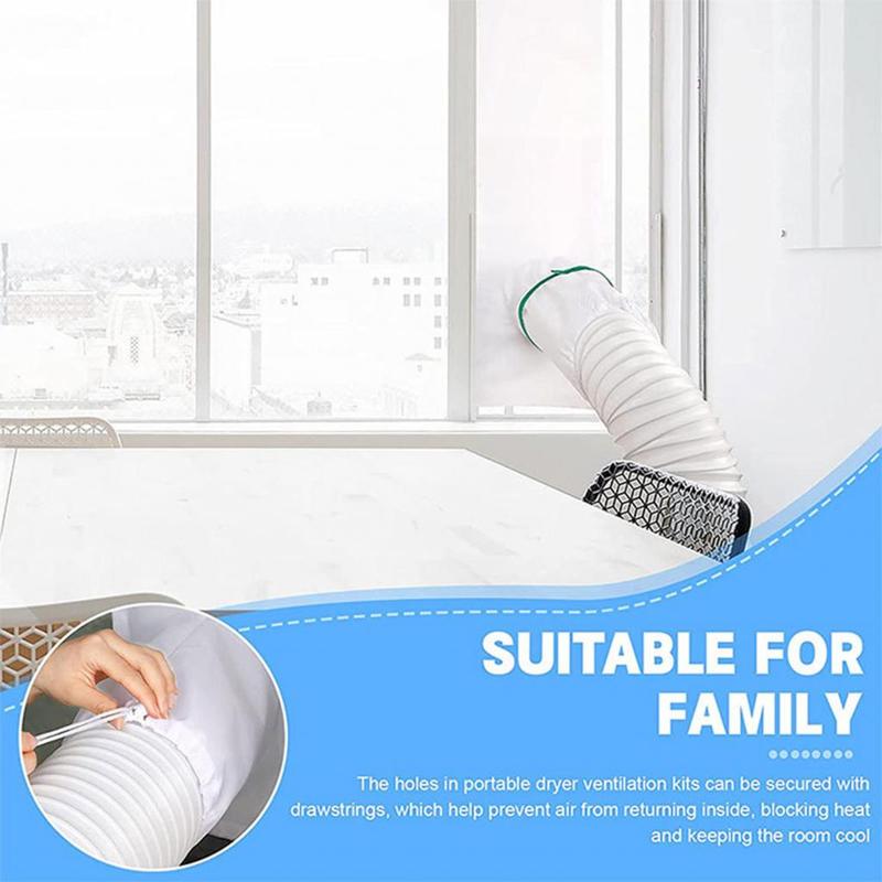 Oneou AC Window Kit with Fastening Strap No Gaps Casement Crank Window AC Unit Window Seal Length Adjustable Bedroom Supplies 6
